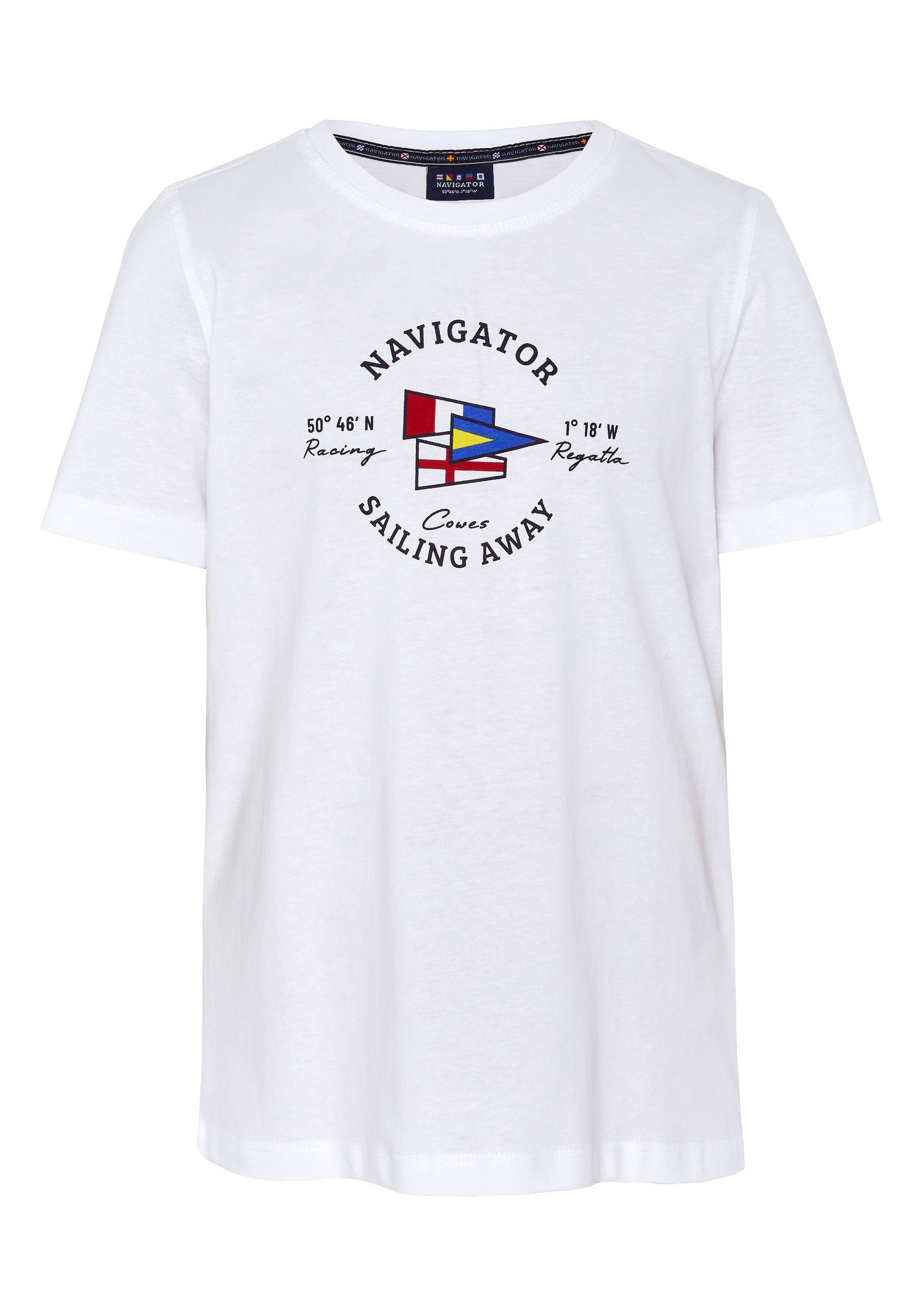 Kinder Shirts NAVIGATOR Print-Shirt Boys T-Shirt mit großem Frontprint, GOTS (1-tlg)