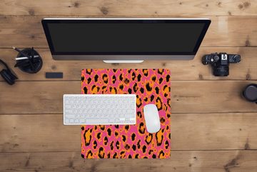 MuchoWow Gaming Mauspad Design - Pelz - Leopardenmuster (1-St), Mousepad mit Rutschfester Unterseite, Gaming, 40x40 cm, XXL, Großes