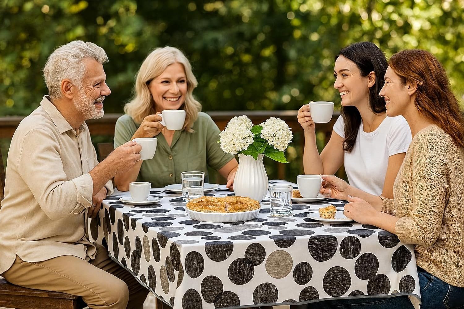 texpot Tischdecke Wachstuch graue Kreise abwischbar Wachstuchtischdecke (1- günstig online kaufen