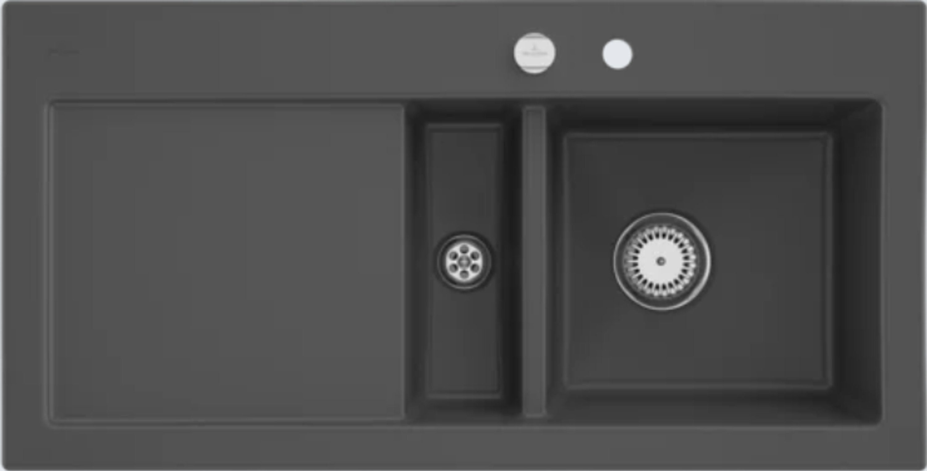Villeroy & Boch Küchenspüle 6712 02 i4, Rechteckig, 100/22 cm, Geschmacksmuster geschützt, Becken links und rechts möglich