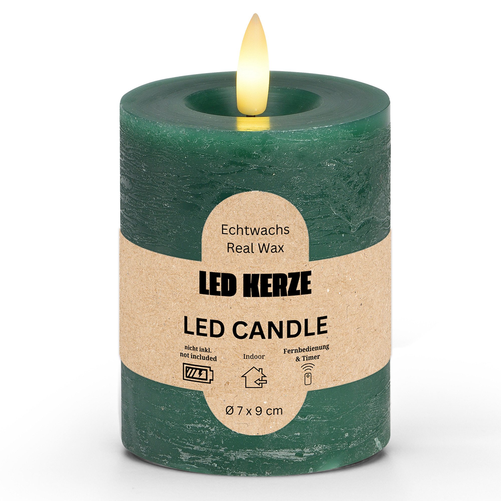 matches21 HOME & HOBBY LED-Kerze LED Stumpenkerze Wachs, Flackernde Flamme, günstig online kaufen