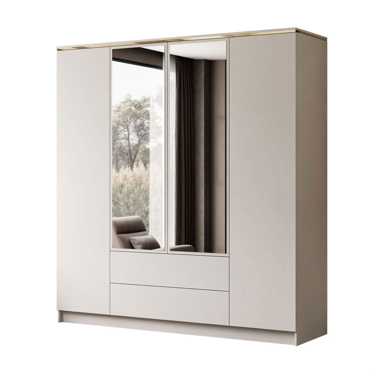 Lookway Kleiderschrank AURORA 4D2SZ KASCHMIR mit günstig online kaufen