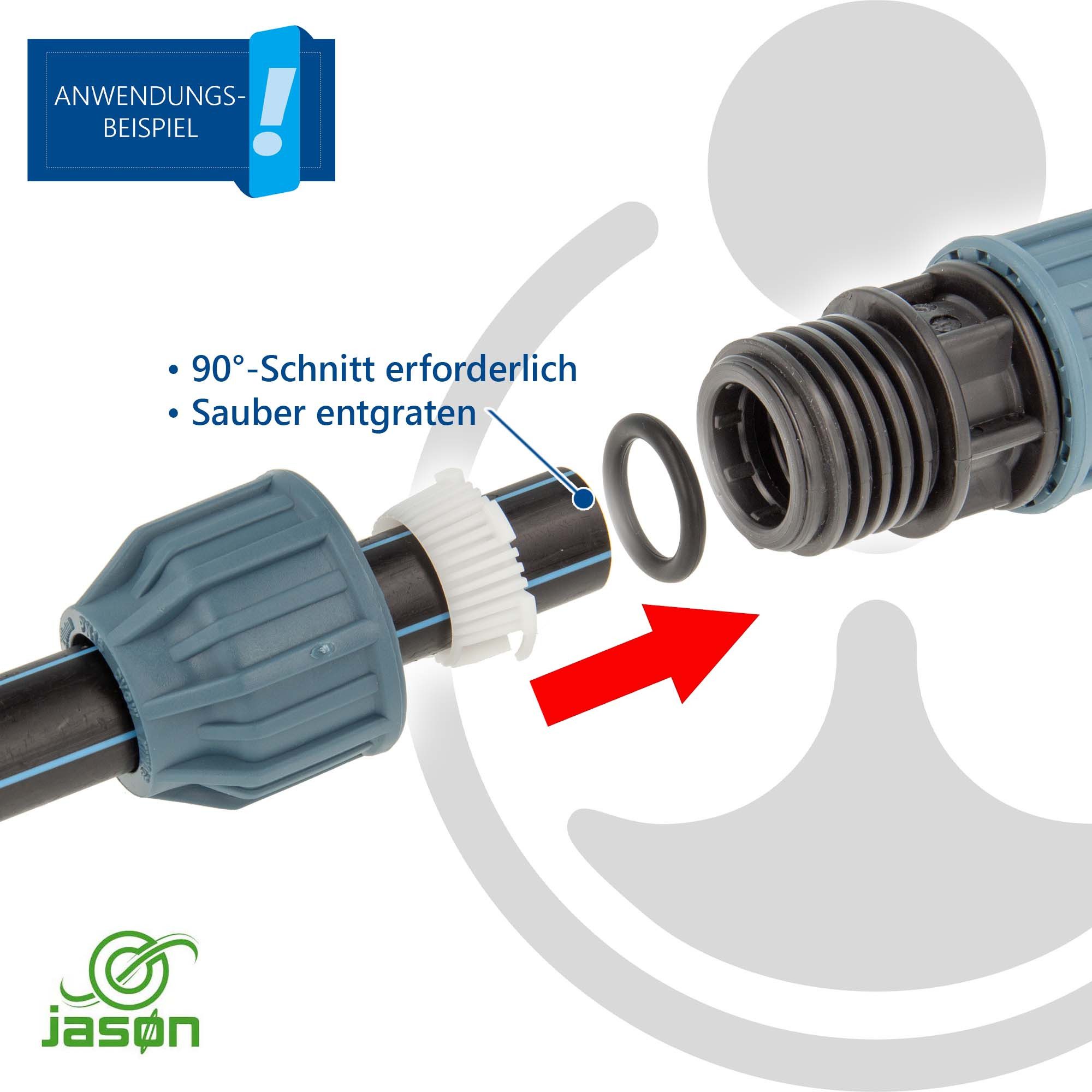 Mega Group Rohrverbinder PP-Klemmverbinder Wandscheibe - für PE-Rohr - DVGW zugelassen – Bild 4 von 5