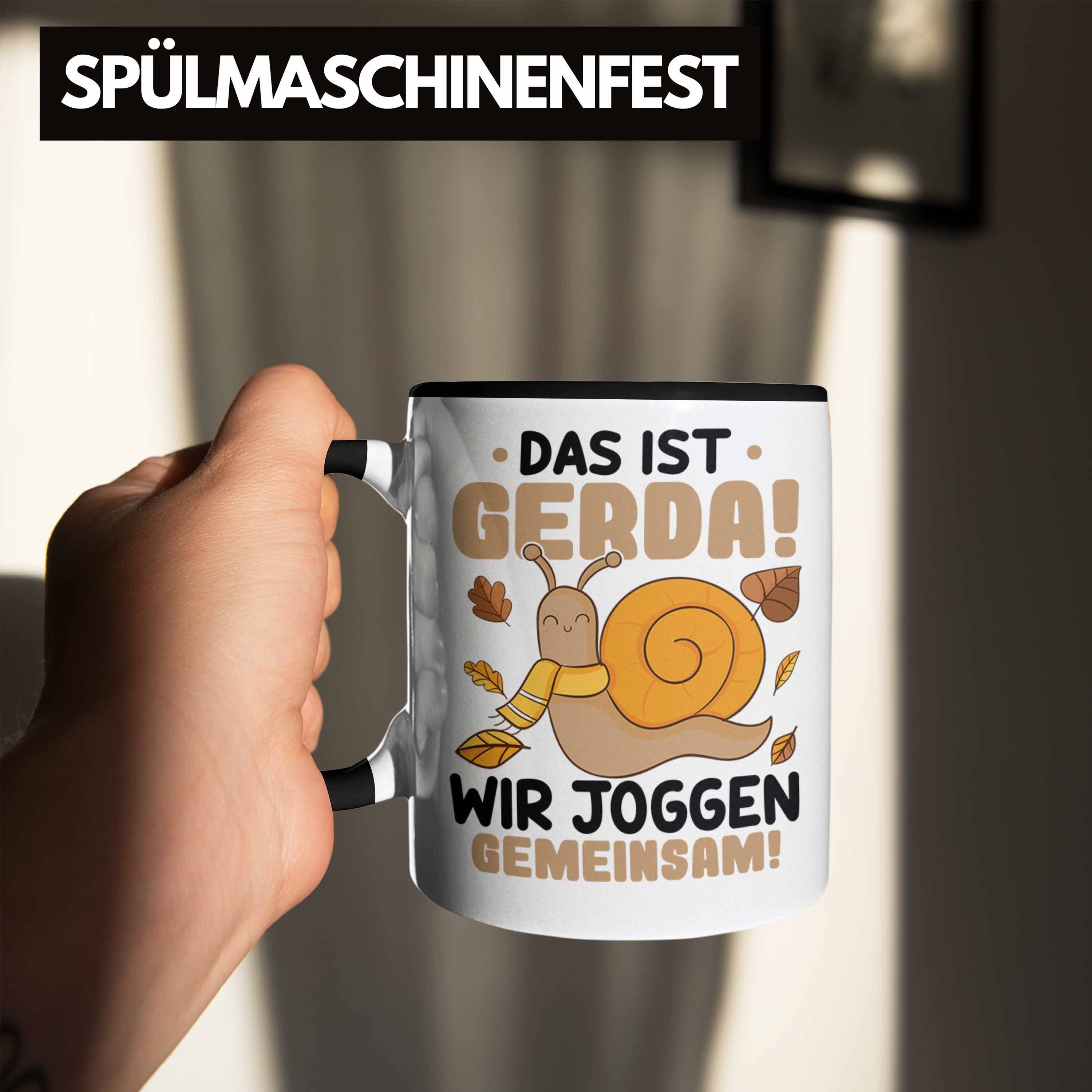 Lustiger - Joggen Gerda Tasse Trendation Trendation Jogger Schwarz Schnecke Tasse Wir Spruch Das Ist Geschenk Gemeinsam