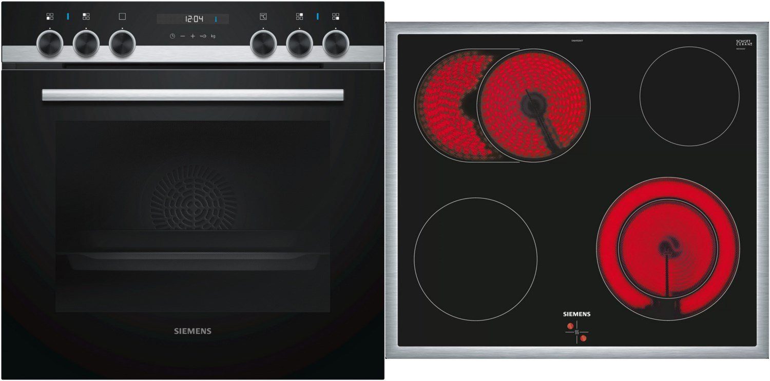 SIEMENS Elektro-Herd-Set EQ521KA00, mit 3D-Heißluft Plus, Grill, Heißluft,  Ober-/Unterhitze, Umluft