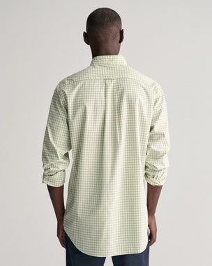 Gant Langarmhemd Regular Fit Gingham Popeline Hemd strapazierfähig pflegeleicht kariert mit Logostickerei auf der Brust