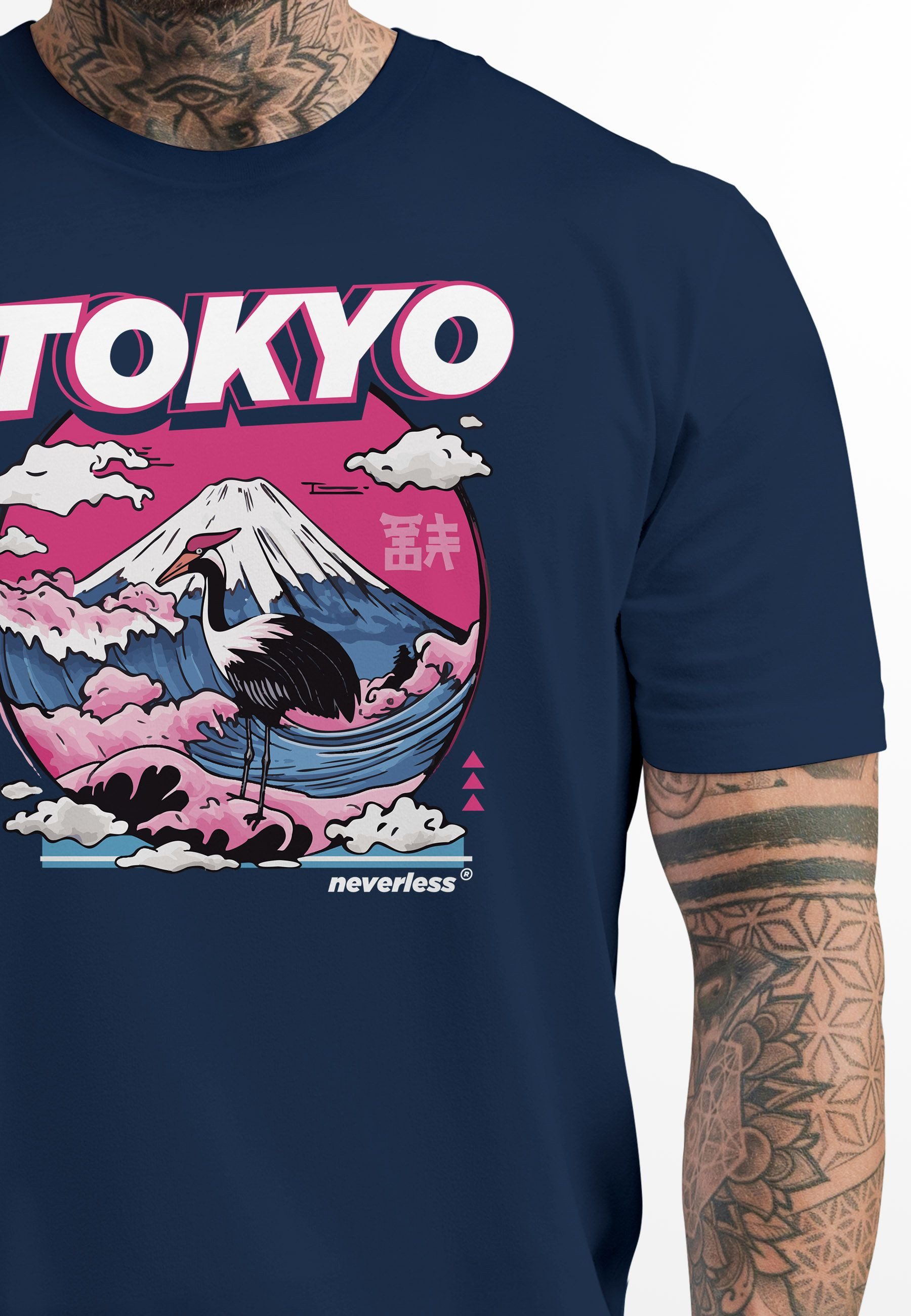 Neverless Print-Shirt Herren T-Shirt Tokyo Japan günstig online kaufen