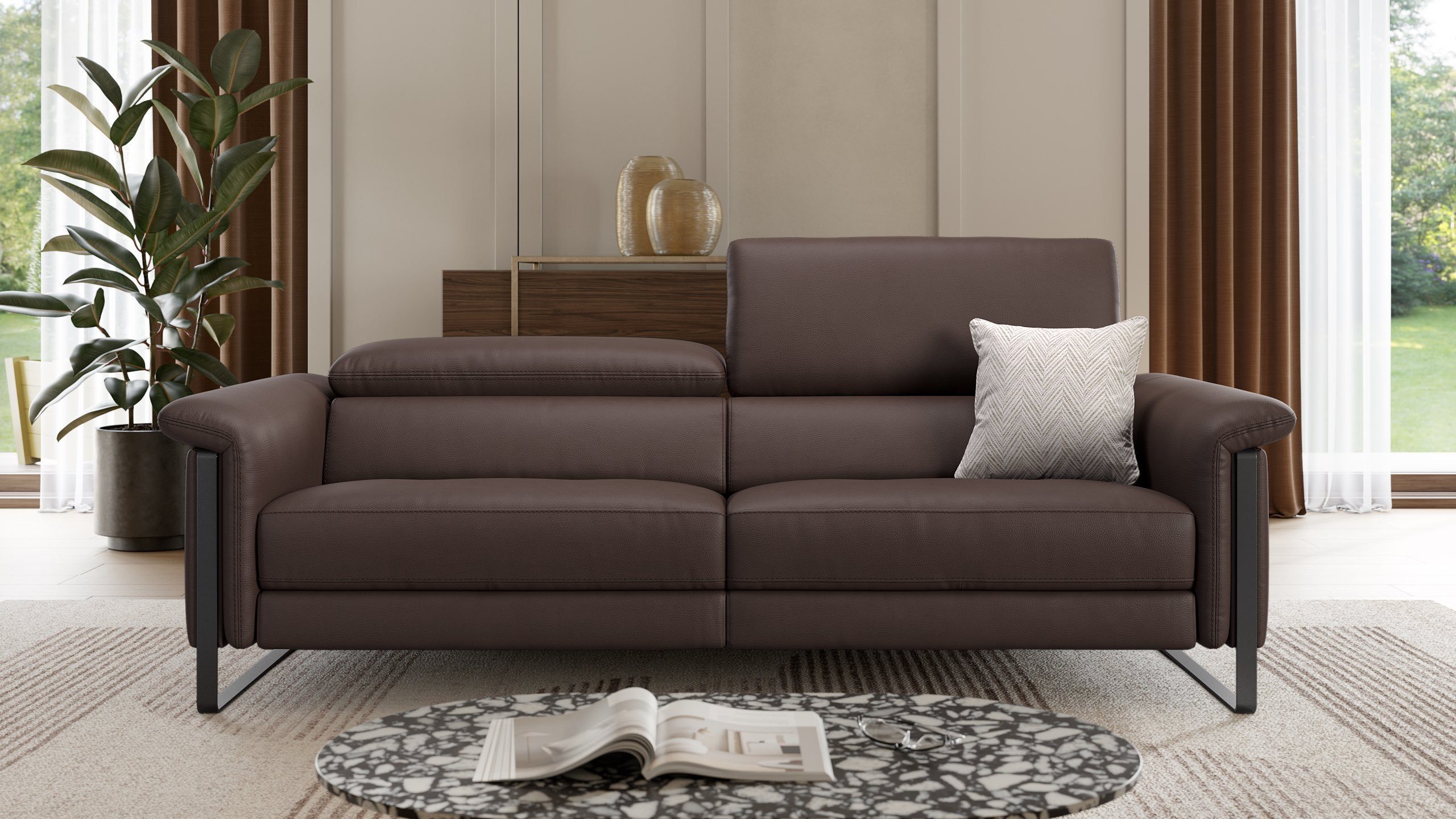 Sofanella 3-Sitzer Leder PALMA, Relaxcouch, Designersofa, Designer Sofa, 3er Couch, Sofagarnitur