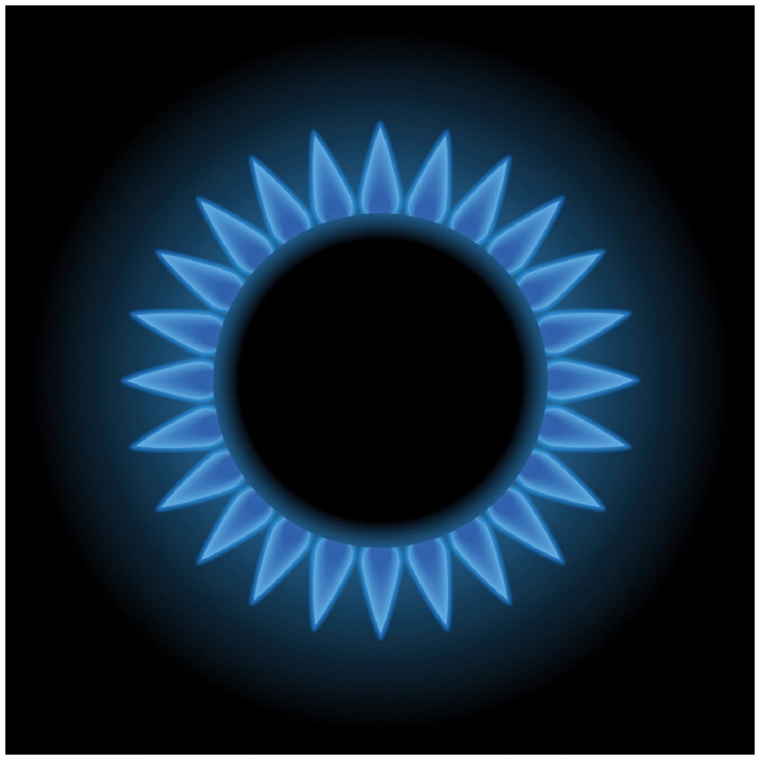 Wallario Memoboard Flamme Gasherd bei Nacht