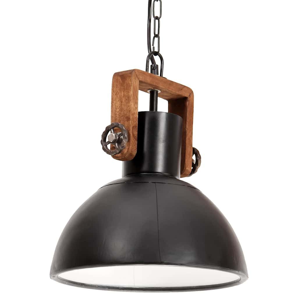vidaXL Deckenleuchte Hängelampe Industriestil 25 W Schwarz Rund 30 cm E27