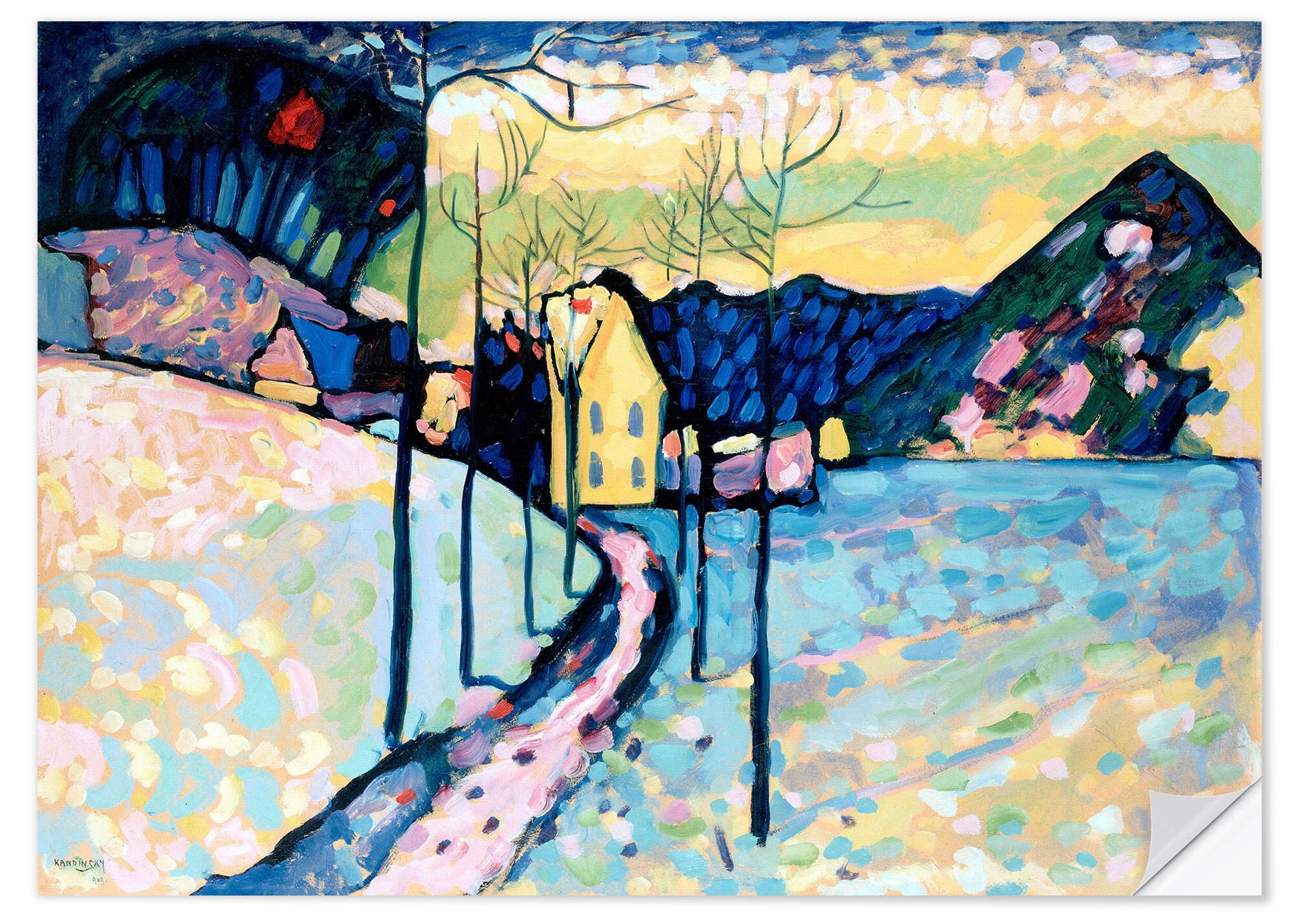 Posterlounge Wandfolie Wassily Kandinsky, Winterlandschaft, Malerei