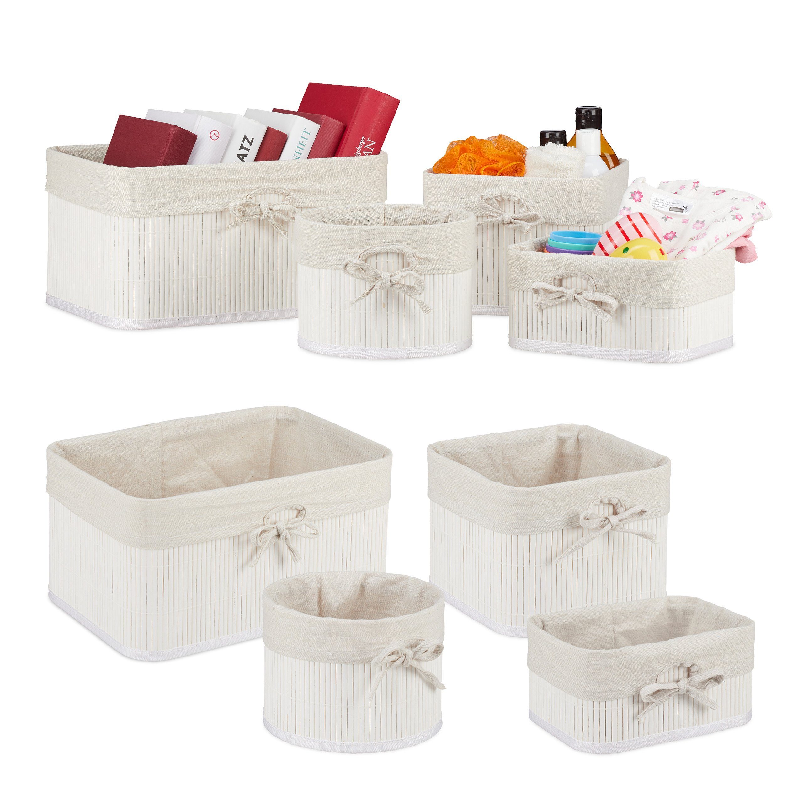relaxdays Aufbewahrungskorb 8 tlg. Aufbewahrungskorb Set günstig online kaufen