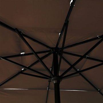 möbelando Sonnenschirm Eckenroth, L/B/H: 250x250x260 cm, aus Polyester, pulverbeschichtetes Aluminium in Taupe