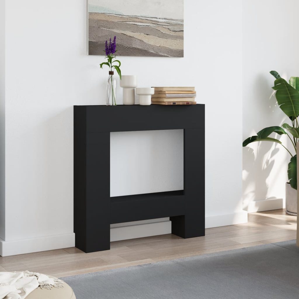 vidaXL Kaminumbauschrank Kaminumrandung Schwarz 81x18x82 cm Holzwerkstoff