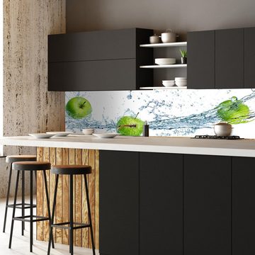 wandmotiv24 Küchenrückwand grüner Apfel, (1-tlg), Premium Hartschaum Nischenrückwand in versch. Größen