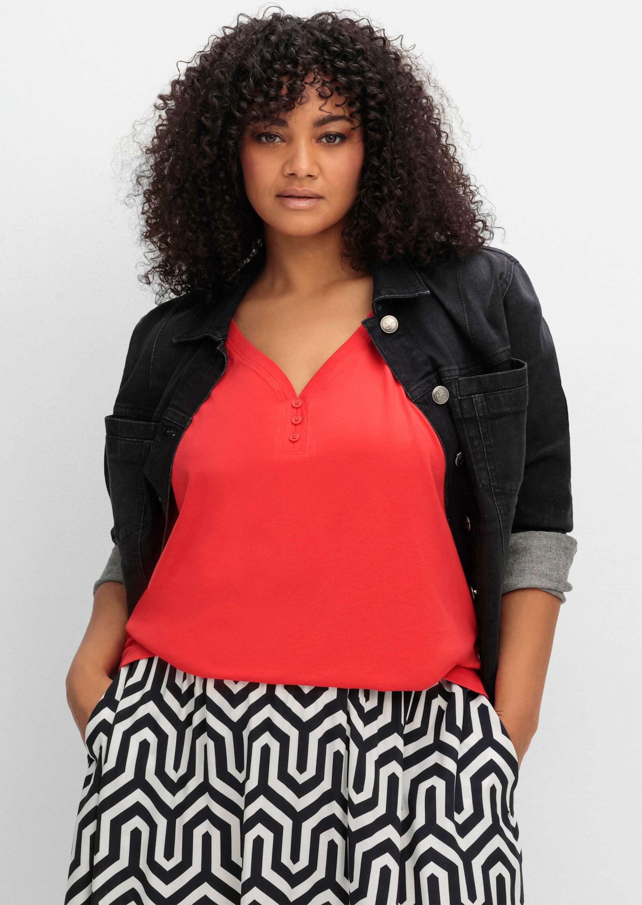 Sheego Shirttop Tanktop Ärmellos