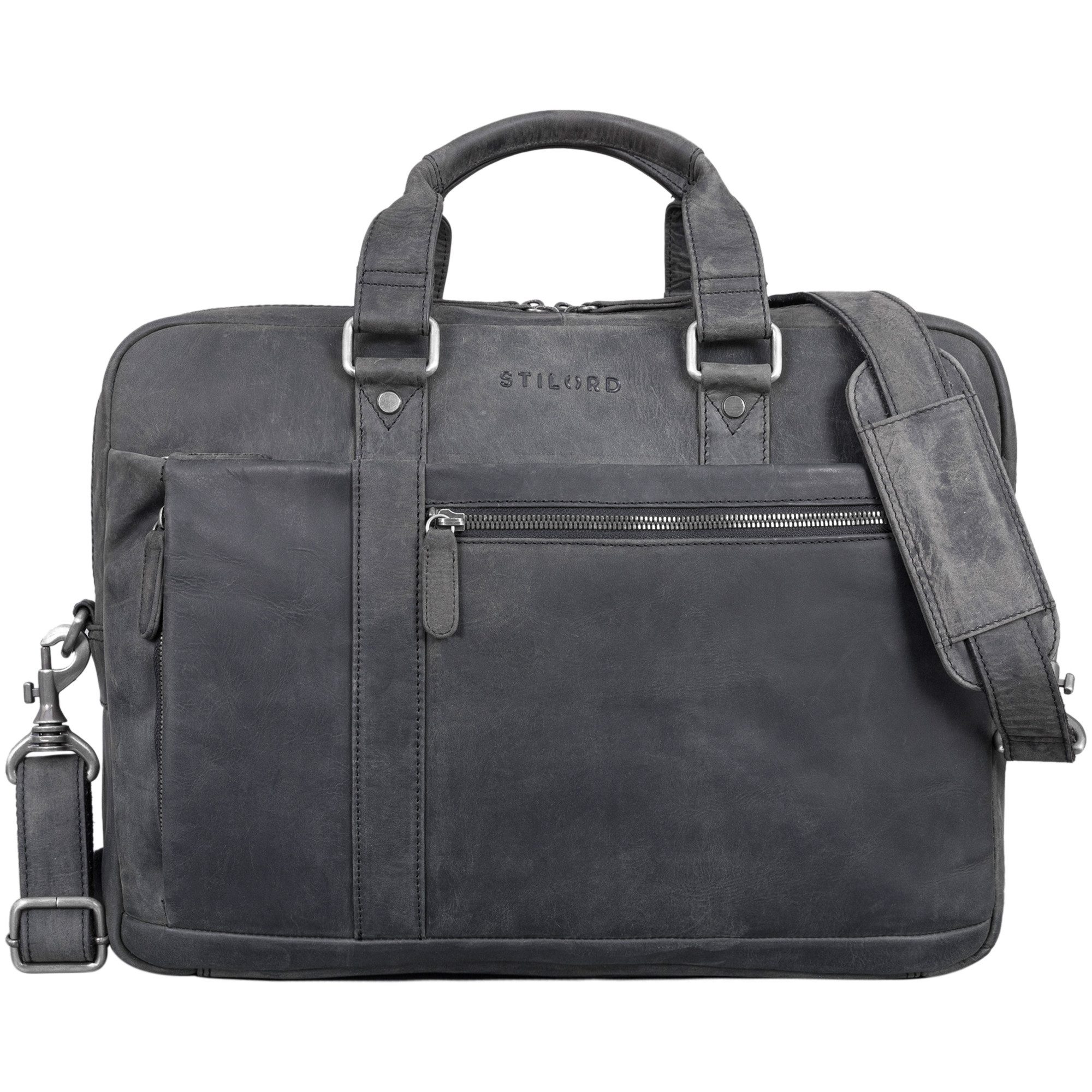 STILORD Laptoptasche Nico Umhängetasche Leder groß
