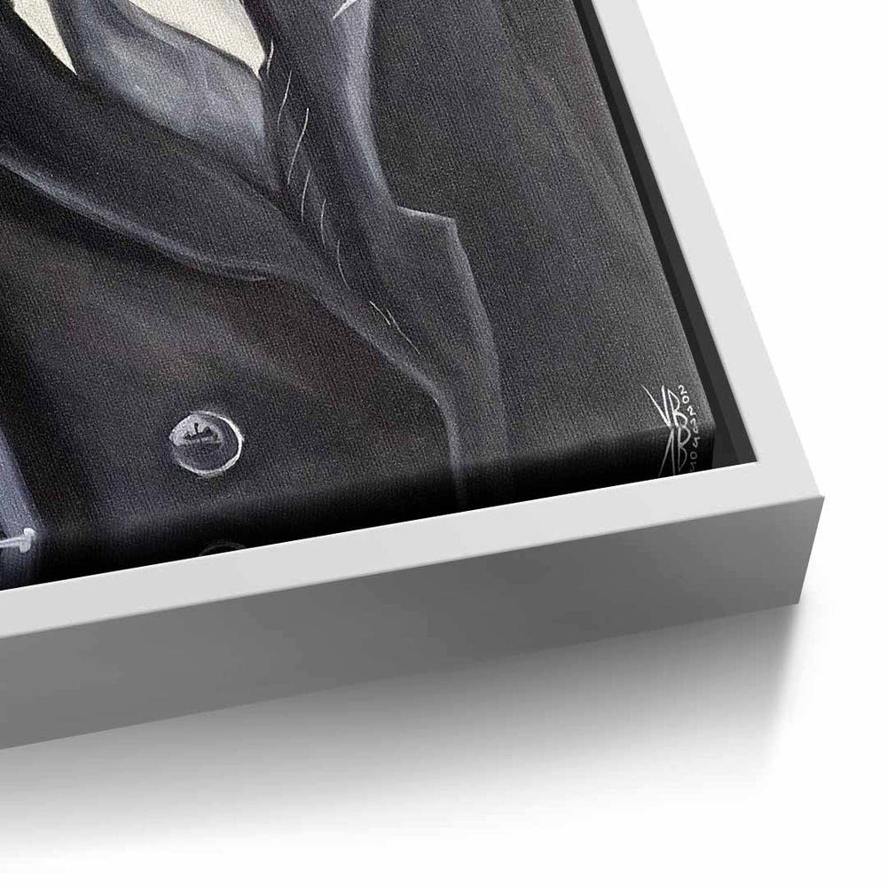 DOTCOMCANVAS® Leinwandbild, Premium Mafia Art - Motivationsbild Rahmen by Viqa goldener designed 