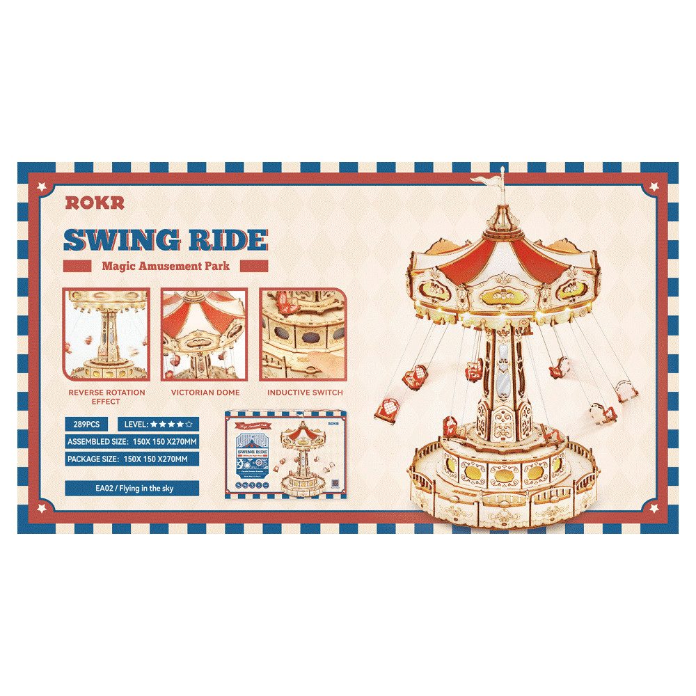 ROKR 3D-Puzzle Swing Ride / Kettenkarussell, 289 Puzzleteile günstig online kaufen