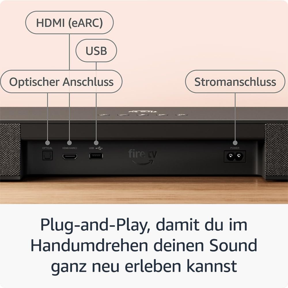 Amazon Fire TV-Soundbar Plus Soundbar (3.1-Kanal-Sound, All-in-one-Design, Dolby Atmos, DTS:X)