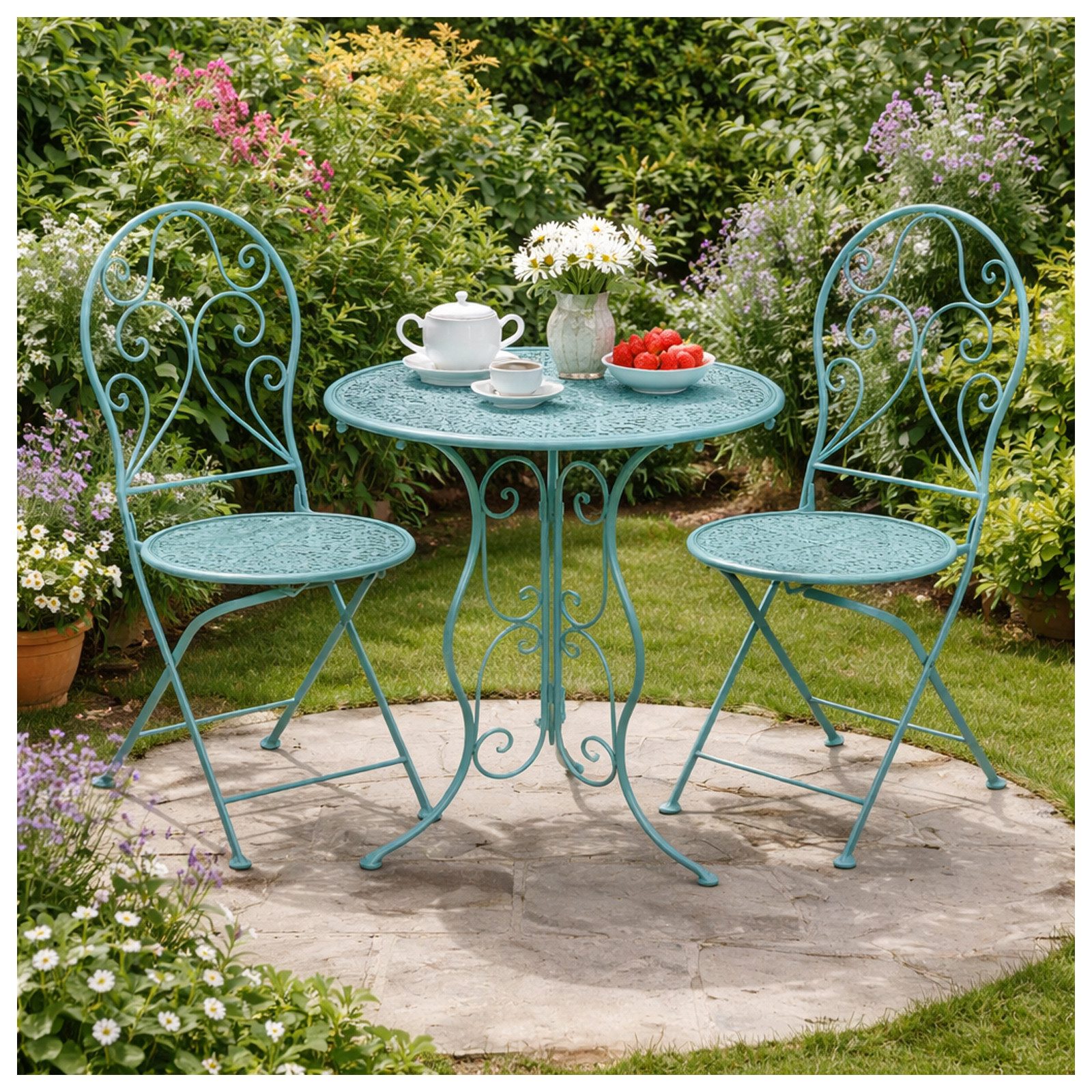 HTI-Living Gartentisch Gartentisch Lani Blau (Stück, 1-St., 1 Gartentisch)