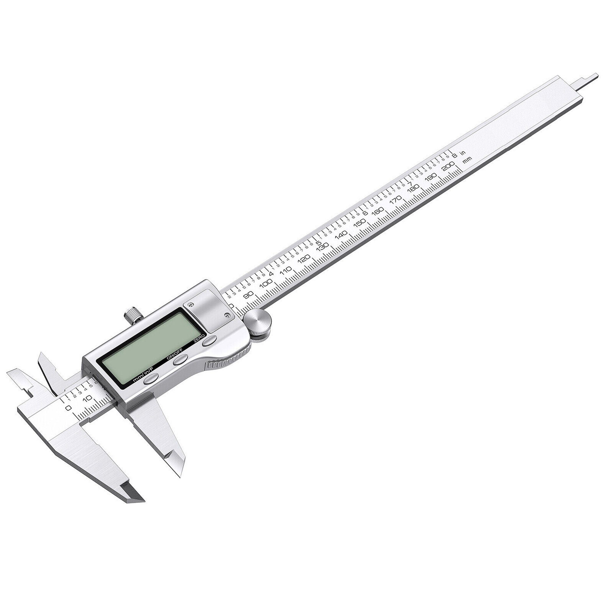 Bolwins Messschieber B33C Digital Messschieber Schieblehre 0-200mm 8" LCD Edelstahl Messen, 1, max. 200 mm, Digitaler Messschieber, 4-St., mit Kunststoff-Aufbewahrungsbox, digitaler Messschieber aus gehärtetem Edelstahl; drei Messmodi