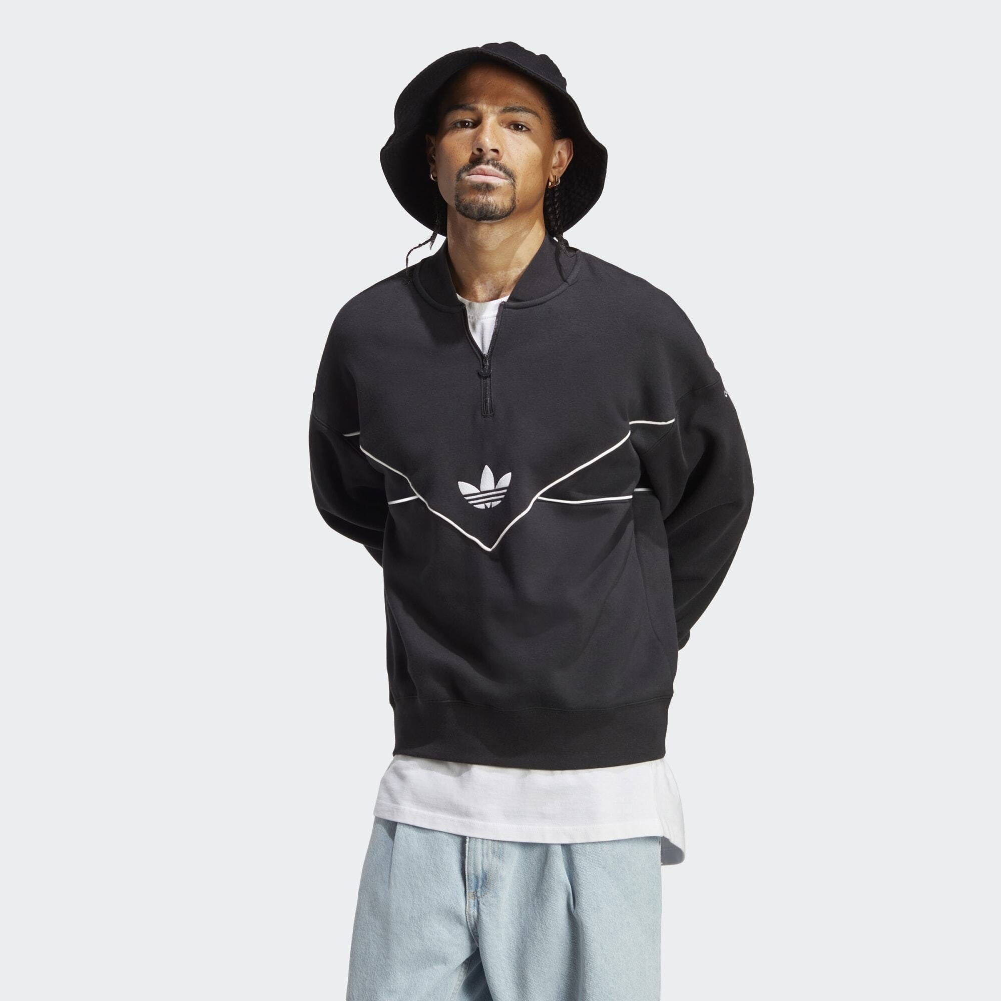 adidas Originals Sweatshirt ADICOLOR SEASONAL ARCHIVE HALF-ZIP SWEATSHIRT Black / White
