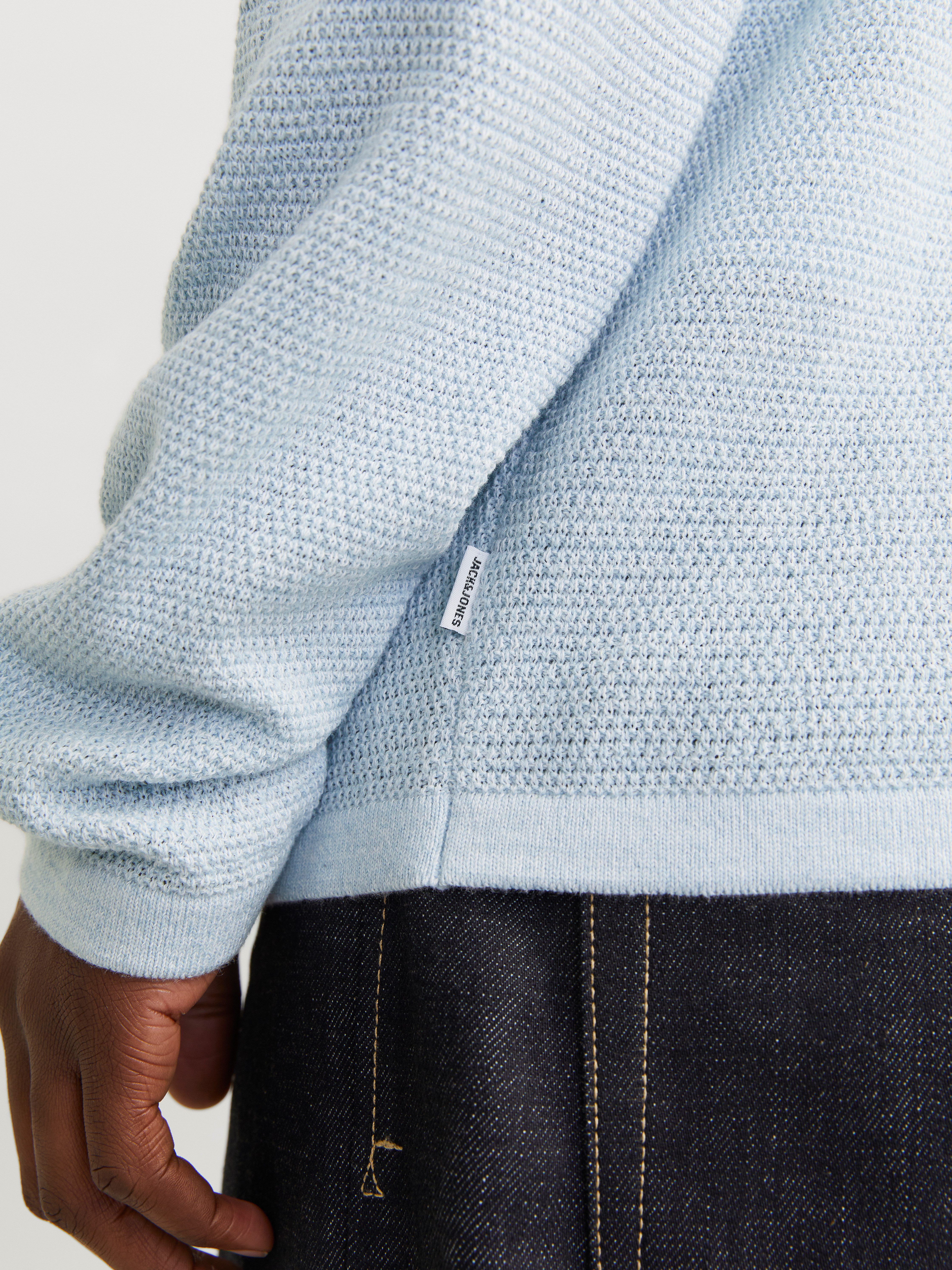 Jack & Jones Rundhalspullover JJEGEORGE KNIT CREW NECK NOOS mit Strick Optik – Bild 4 von 5