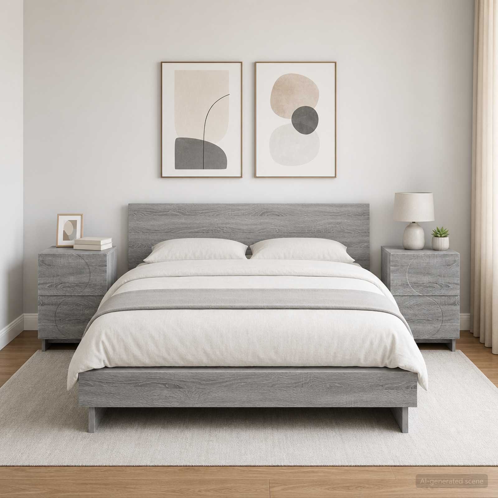 vidaXL Nachttisch Nachttisch 2 Stk. Sonoma-Grau 33,5 x 34,5 x 50 cm Holzwerkstoff (2-St)