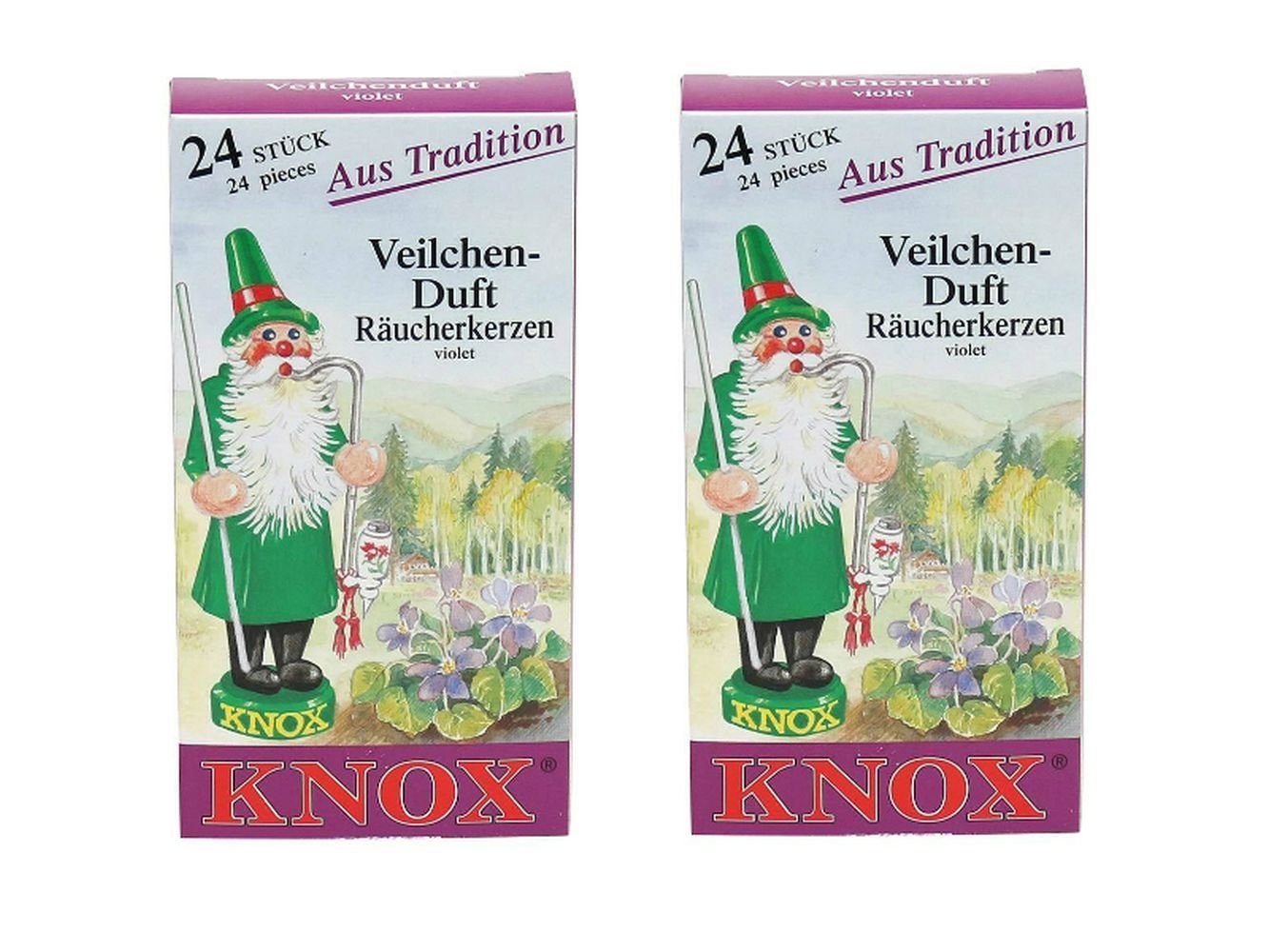 KNOX Räuchermännchen 2 Päckchen Räucherkerzen- Veilchen - 24er Packung | Räuchermännchen