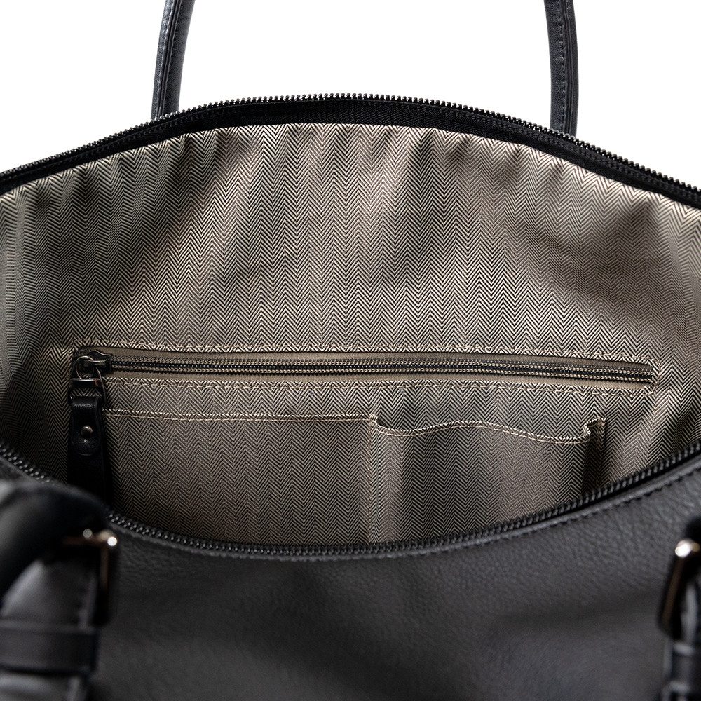 Gentlemen's Weekender - Kunstleder Reisetasche mit separatem Schuhfach, Sporttasche für jeden Anlass - vegan mit Schultergurt und Trackerfach