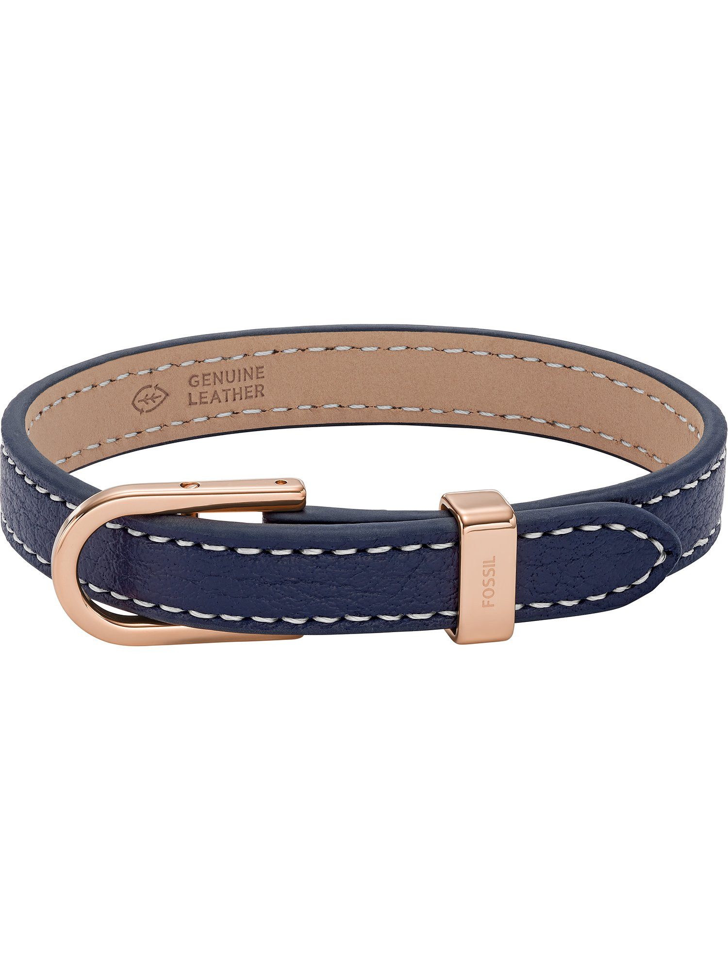 Armband Fossil Damen-Armband Leder, Edelstahl