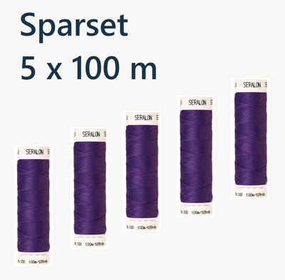 Amann 5 x 100 m Amann Nähgarn Allesnäher Seralon - 0030 - Violett Nähgarn, 500 m (Sparset, 5-St), Universalgarn für alle Stoff- und Sticharten