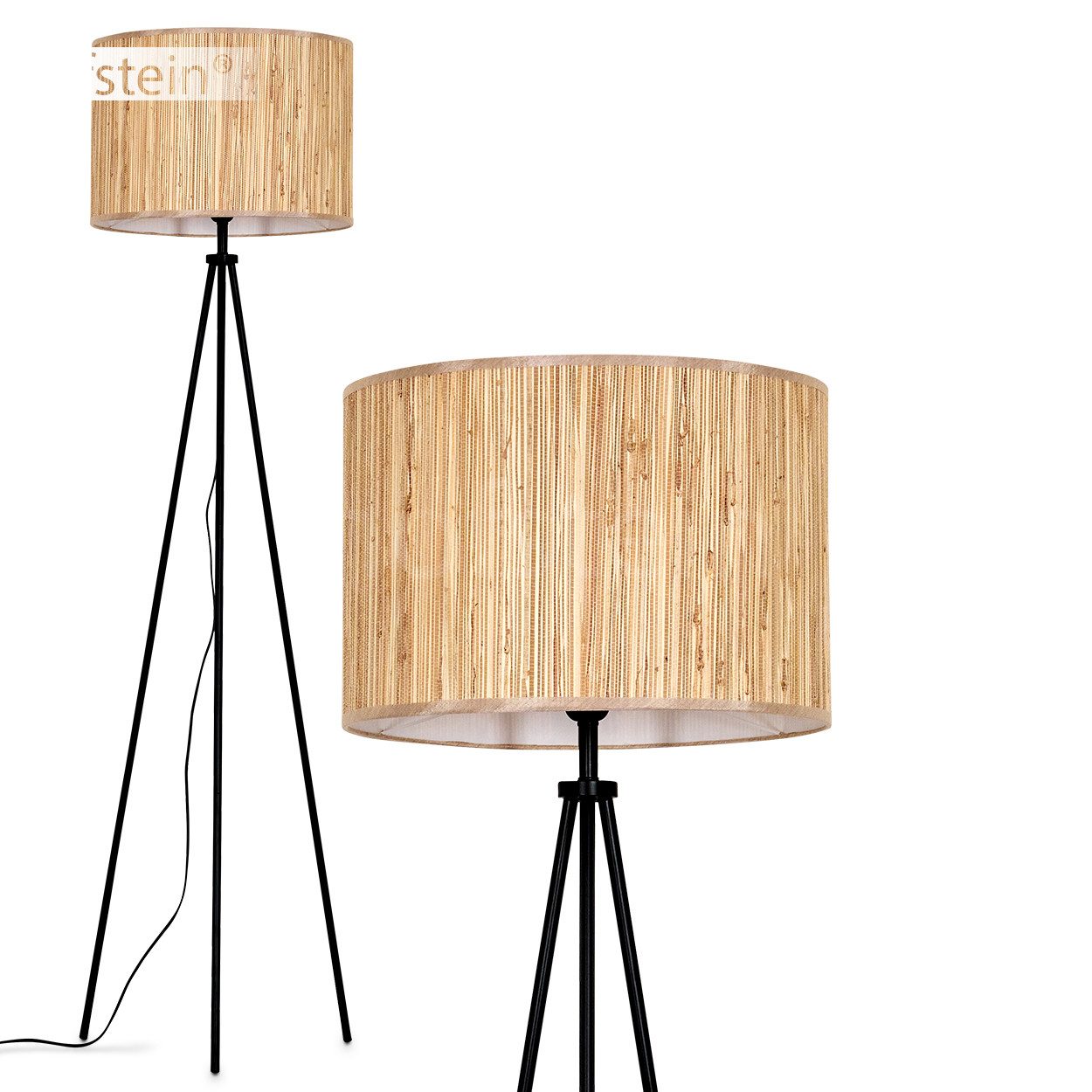 Stehlampe Stehlampe aus Holz/Seegras in Naturfarben