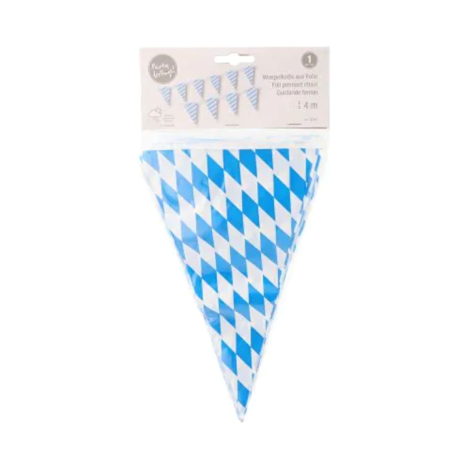 PAPSTAR GmbH Hängedekoration Wimpelkette 'Bayrisch Blau' 4 m, wetterfest