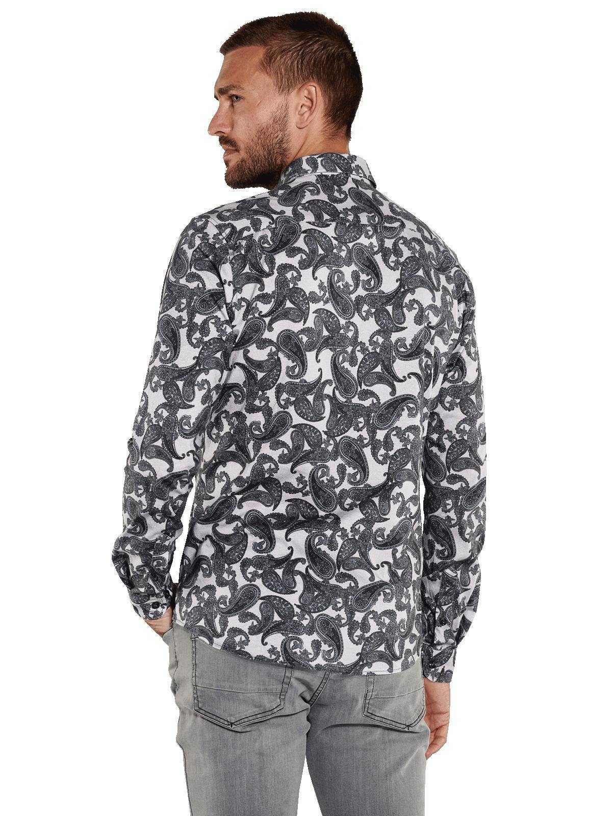 emilio adani Langarmhemd emilio adani Herren Langarm-Hemd gemustert, Anthrazit