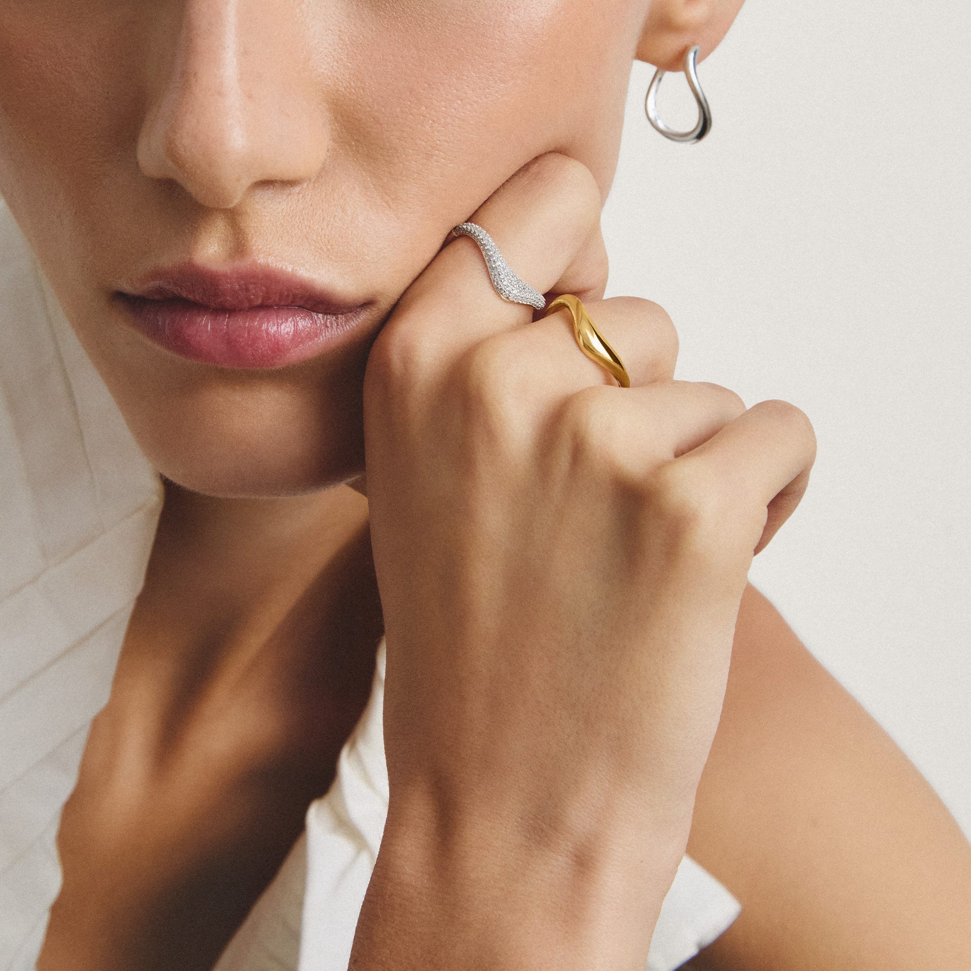 THOMAS SABO Fingerring Fluid Elegance Ring gelbgoldfarben
