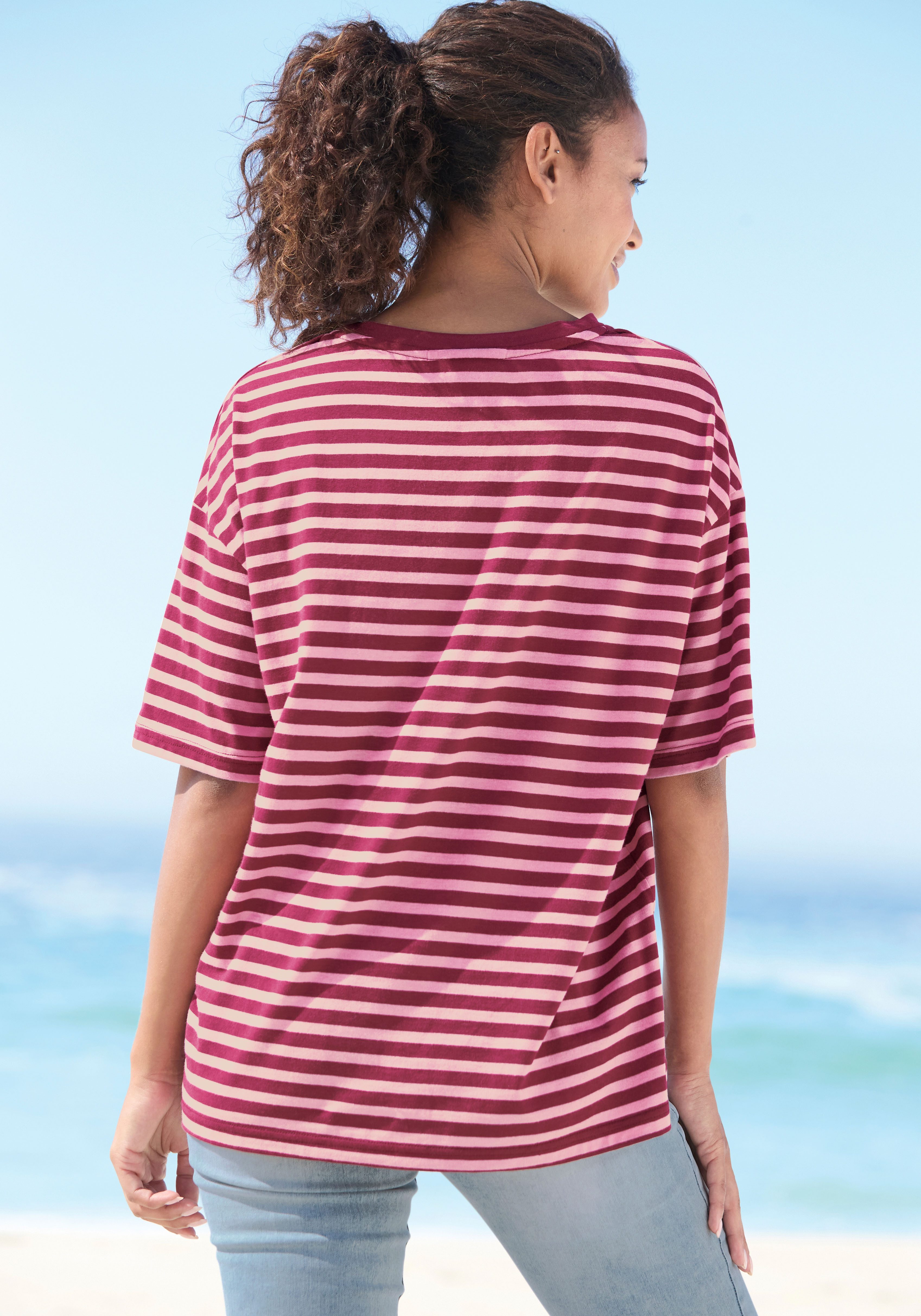 Elbsand T-Shirt Kia mit halblangen Ärmeln uns Streifenoptik