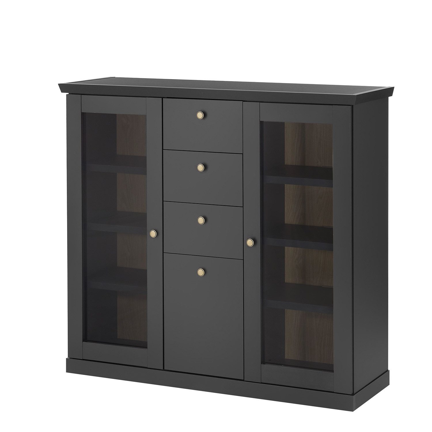 Möbel Stellbrink Highboard Highboard Lincoln - Schwarz matt