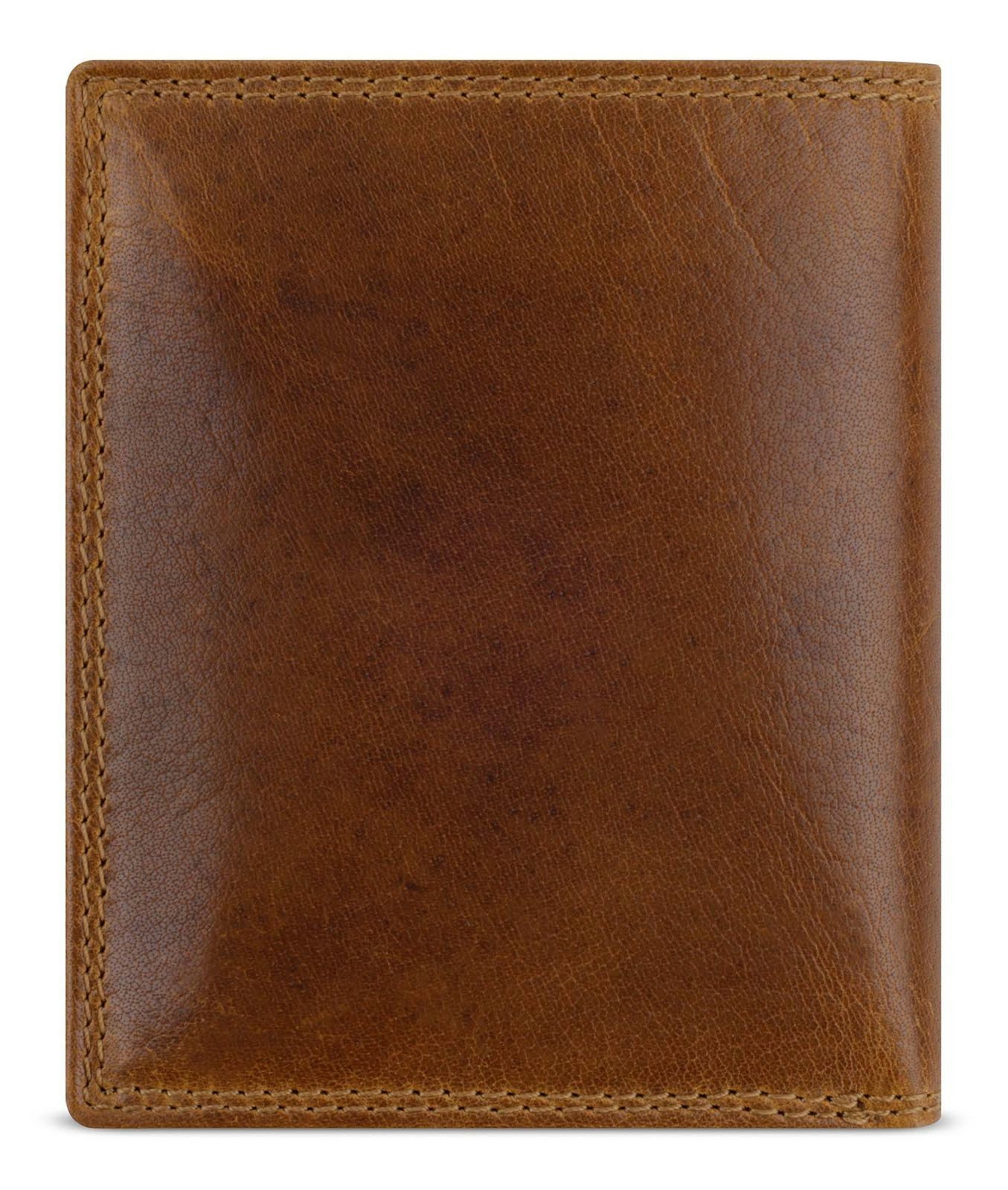 bugatti Geldbörse Upright Wallet With Flap 8CC, aus echtem Büffelleder mit RFID-Blocker Schutz