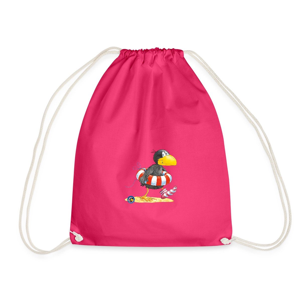 Spreadshirt Turnbeutel Der kleine Rabe Socke mit Schwimmreifen Turnbeutel (1-tlg)