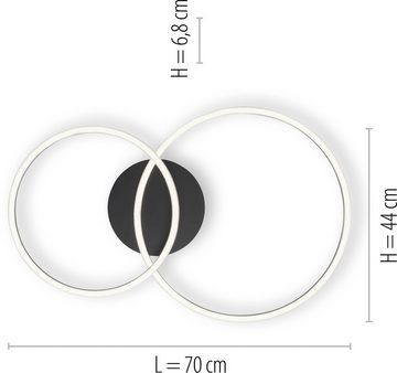 Leuchten Direkt LED Deckenleuchte IVANKA, Dimmfunktion, Memoryfunktion, mehrere Helligkeitsstufen, LED wechselbar, stufenlos dimmbar über den Wandschalter, ein Ring ist schwenkbar