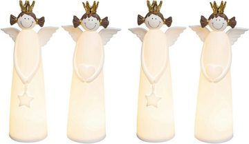Creativ light Dekofigur Weihnachtsdeko (Set, 4 St), mit goldfarbenen Kronen