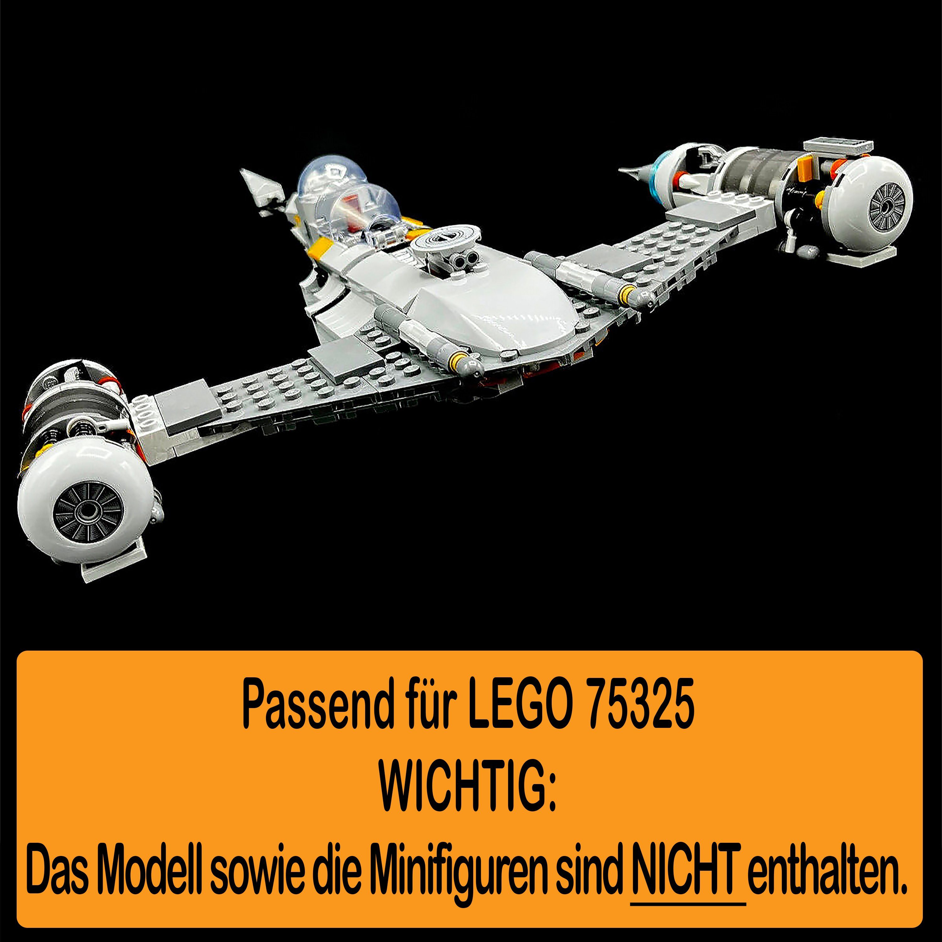 Display für Positionen Verschiedene Standfuß Stand N-1 und LEGO AREA17 Winkel 75325 Acryl Mandalorian´s einstellbar Starfighter,