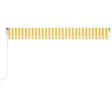 furnicato Markise Automatisch Einziehbar 500x300 cm Gelb und Weiß