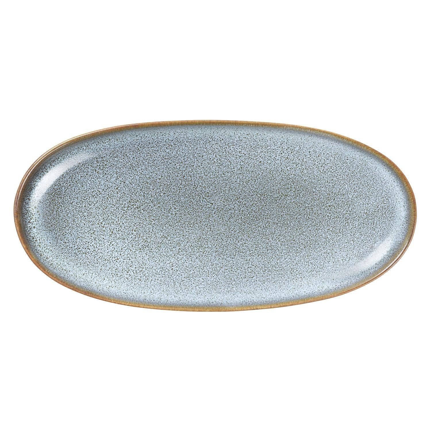 ASA SELECTION Teller Aperitifteller SAISONS, Blau, Steinzeug, oval, (1 St), B 20 x H 2,2 x T 10 cm