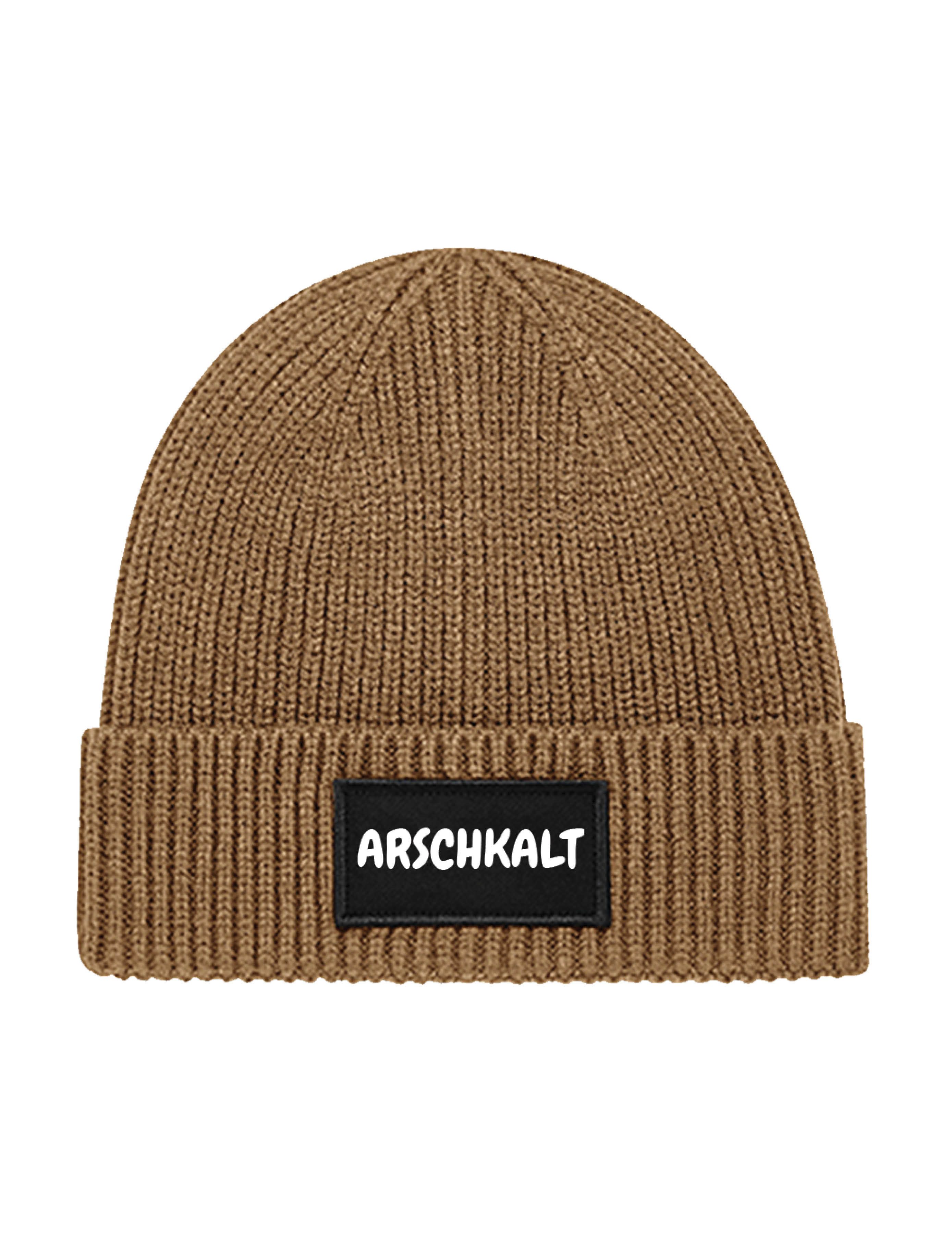 Beanie Herren Strick Beanie Mütze "Arschkalt" Aufdruck Geschenk