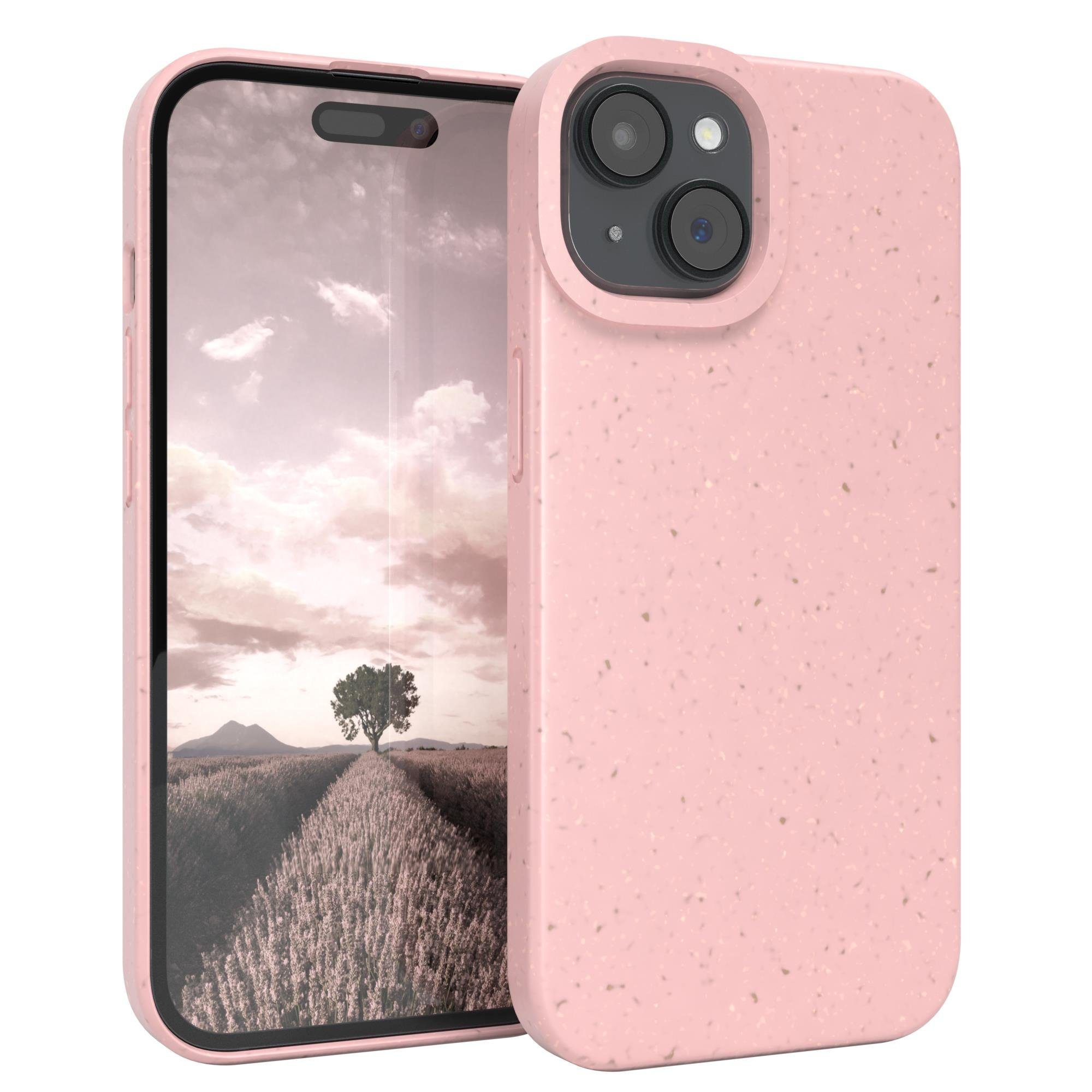 EAZY CASE Handyhülle Bio Case für Apple iPhone 15 6,1 Zoll, Schutzhülle biologisch abbaubar elastisch Telefonhülle passgenau Pink