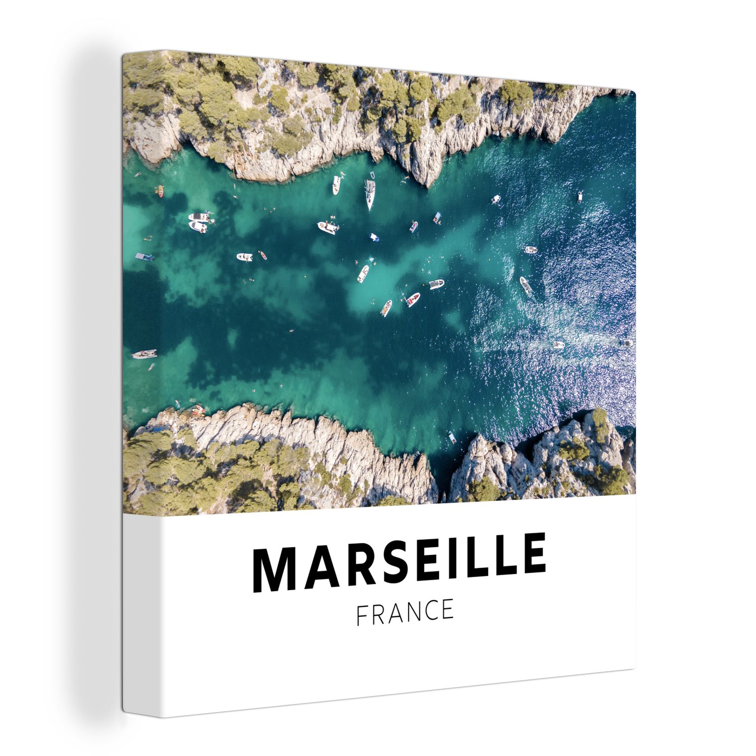 OneMillionCanvasses® Leinwandbild Frankreich - Marseille - Wasser, (1 St), Leinwand Bilder für Wohnzimmer Schlafzimmer