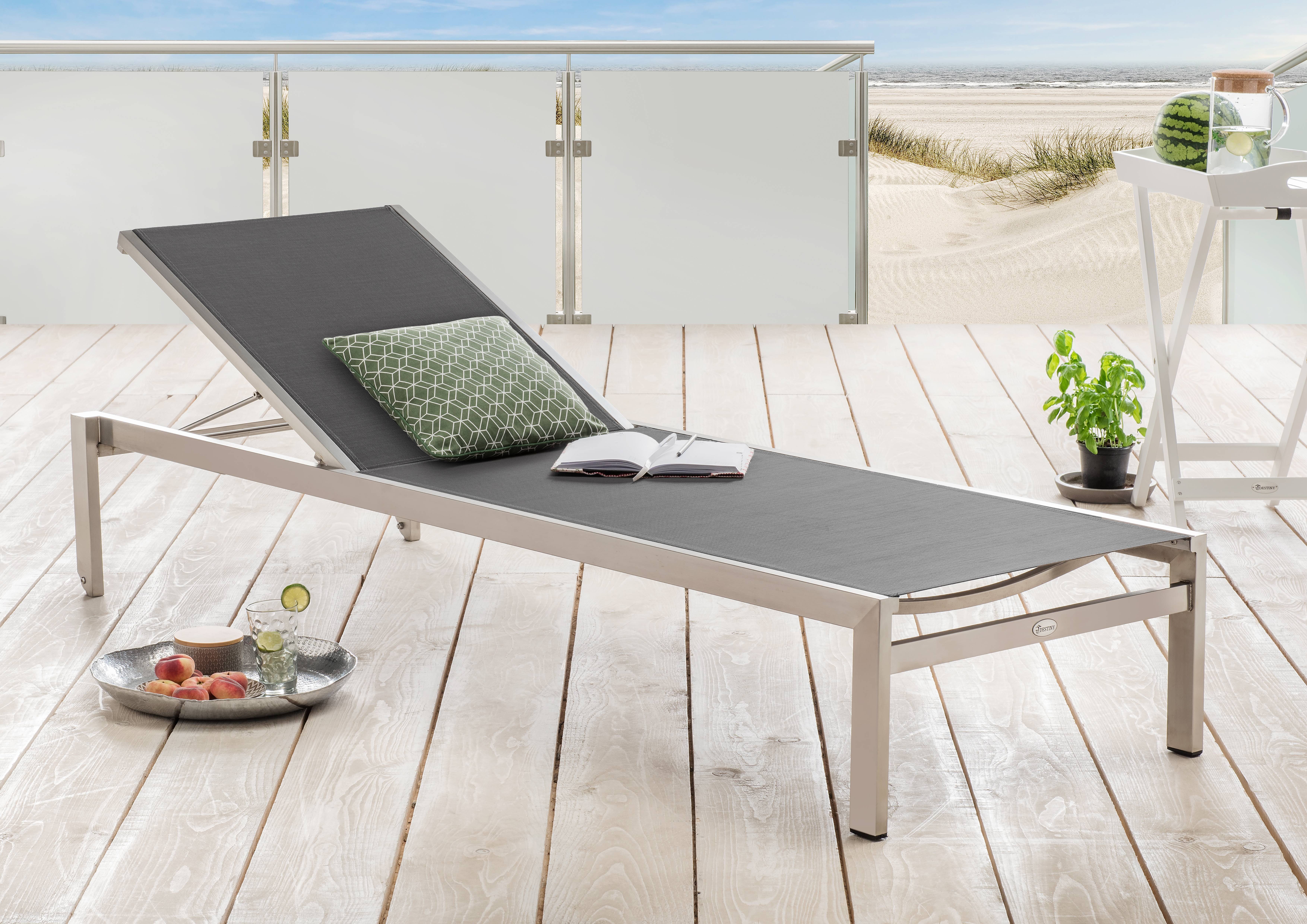 Destiny Rollliege MACAO, 1 St., Edelstahl mit Rollen, 210x65x35cm, verstellbar, Texilenebespannung